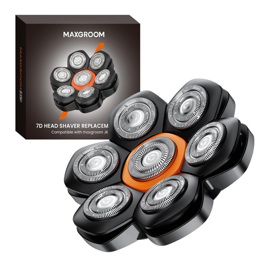 Maxgroom Ersatzkopf für Herren Glatzenrasierer - 7D-Schwimmend, Magnetisch, Spülbar