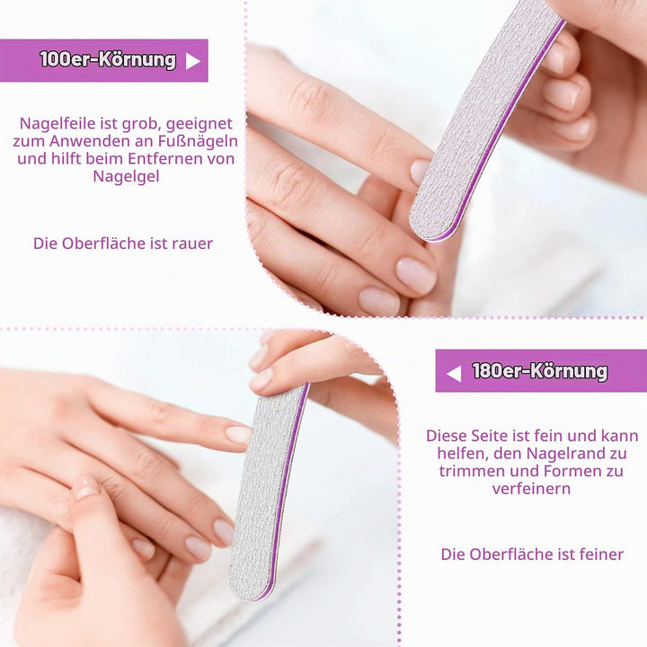 AYITOO 50 Stück Nagelfeilen 100/180 Feilen Nägel Doppelseitige Feilen für Gelnägel Nagelfeile Profi