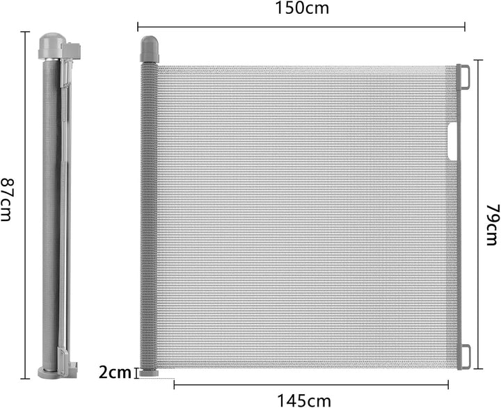 LZQ Türschutzgitter Treppenschutzgitter Roll für Babys und Haustiere, 0-150cm, 87 cm Hoch Baby Abspe