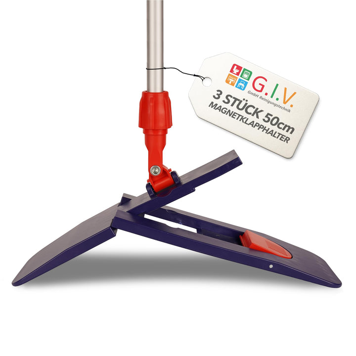 G.I.V. 3X Profi Magnet Klapphalter 50cm, dunkelblau mit Trittmechanik &amp; Magnetverschluss - für Tasch