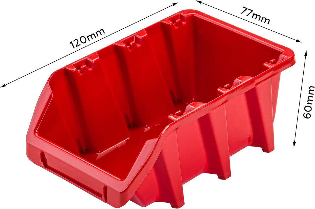 Lagersystem Werkstattregal | 78 x 78 cm | 24 stck. Box | Wandregal mit Werkzeughalterungen und Stape