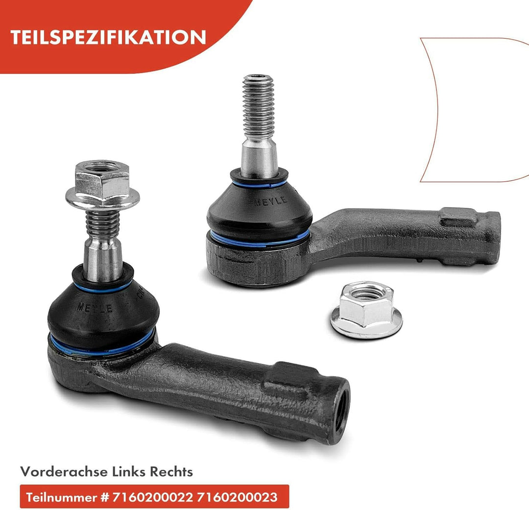 2x Original MEYLE ‎716 020 0022 ‎716 020 0023 Spurstangenkopf Vorderachse Kompatibel mit B-Max JK 20