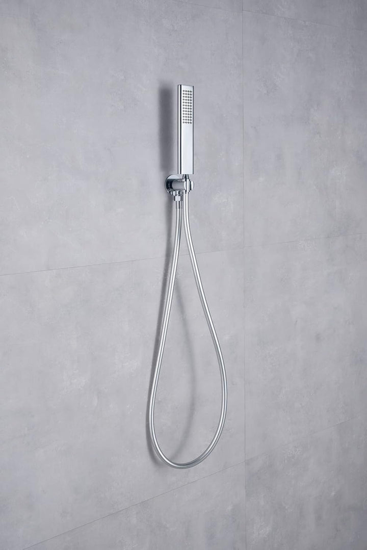 Keymark Wandanschlussbogen mit Brausehalter Chrom, Messing Schlauchanschluss mit Wandbrausehalter, W