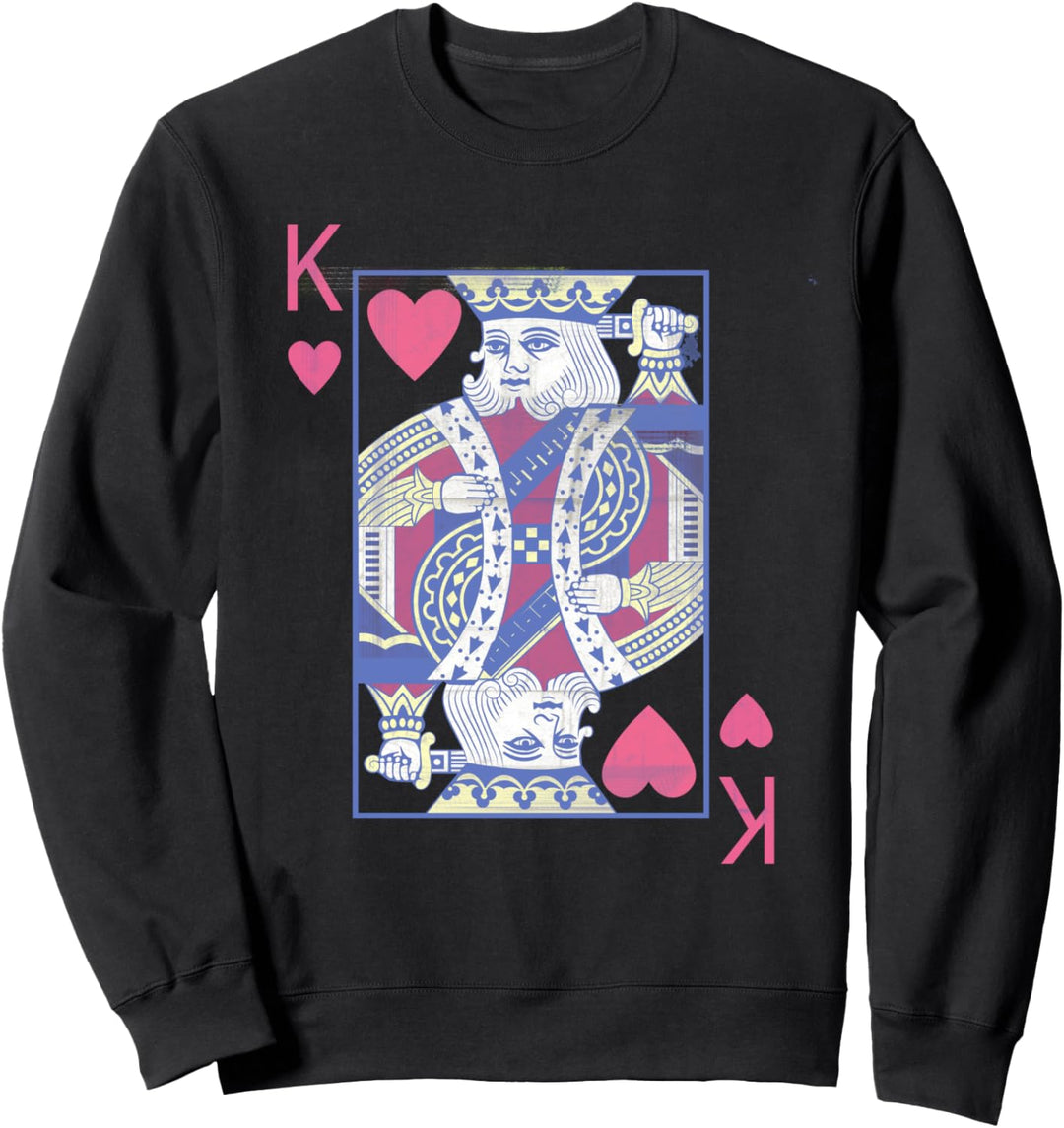 Red King Of Hearts Suicide King Poker Card Costume Sweatshirt