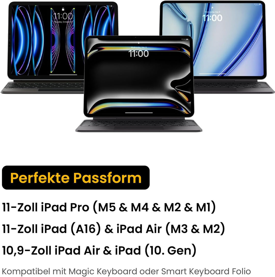 tomtoc Portfolio Tablet Tasche für 10,9" iPad 10 2022, 10,2" iPad 9 2021, 11 Zoll iPad Pro M2&M1 4/3