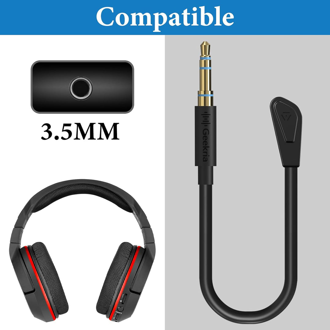 GEEKRIA QuickFit Headset Galgenmikrofon Ersatz 3,5 mm abnehmbares Spielmikrofon kompatibel mit Turtl