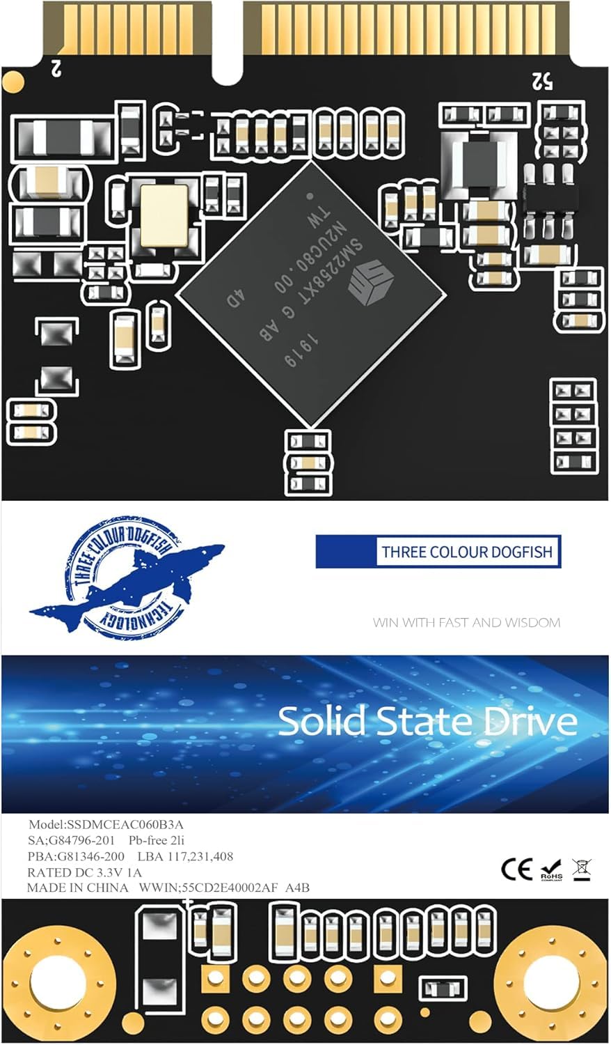 Dogfish SSD MSATA 2TB Integrierte Solid-State-Festplatte Hochleistungs-Festplatte Für Desktop-Laptop