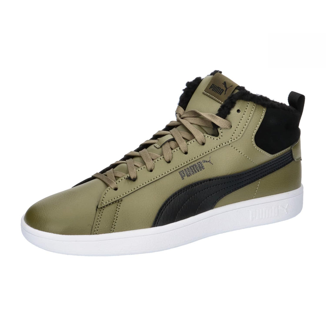 PUMA Unisex Smash 3.0 Mid WTR Sneaker, Olive Drab Puma Black Puma White