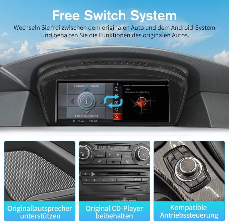 AWESAFE Android 11 Autoradio 8,8 Zoll IPS Touchscreen Qualcomm Octa Core 4GB+64GB mit Android Auto C