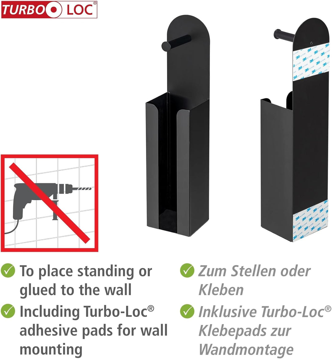WENKO 2-in-1 Toilettenpapierhalter Mod. Agira, freistehend oder zum Kleben, Platz für 3 Ersatzrollen
