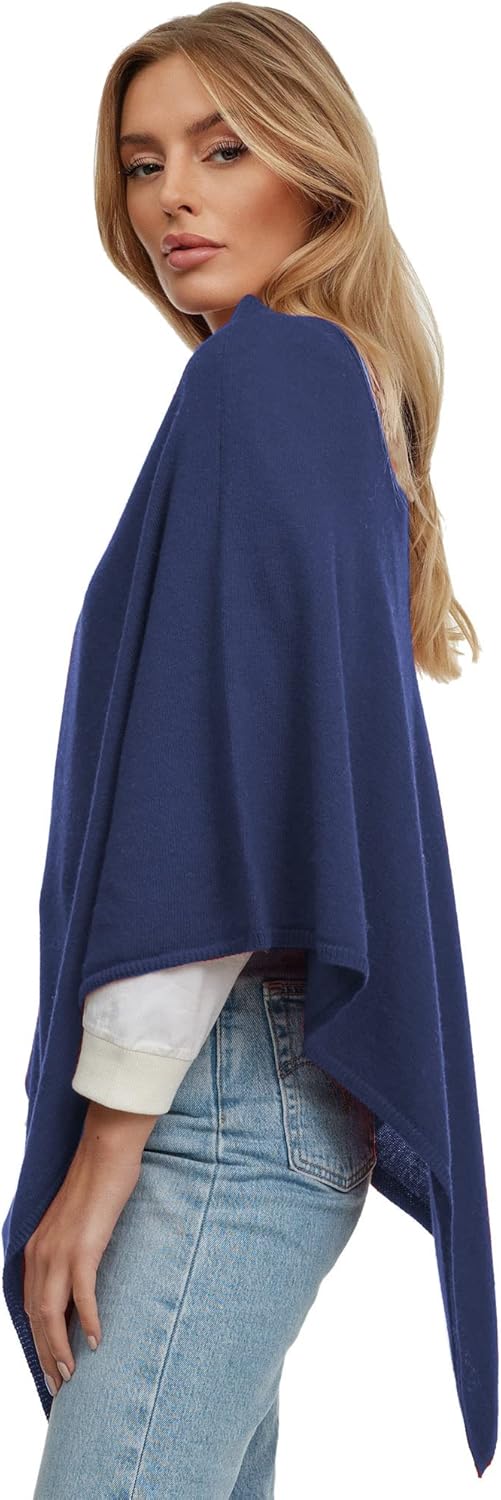 Glamexx24 Damen Strick Poncho Unifarbe Cape Feinstrick XXL Pullover - Eleganz, Stil und Komfort in e