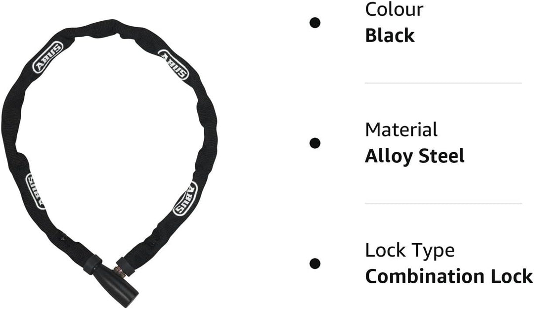 ABUS Kettenschloss Steel-O-Chain 5805K – Fahrradschloss aus Stahl – ABUS-Sicherheitslevel 5 Schwarz