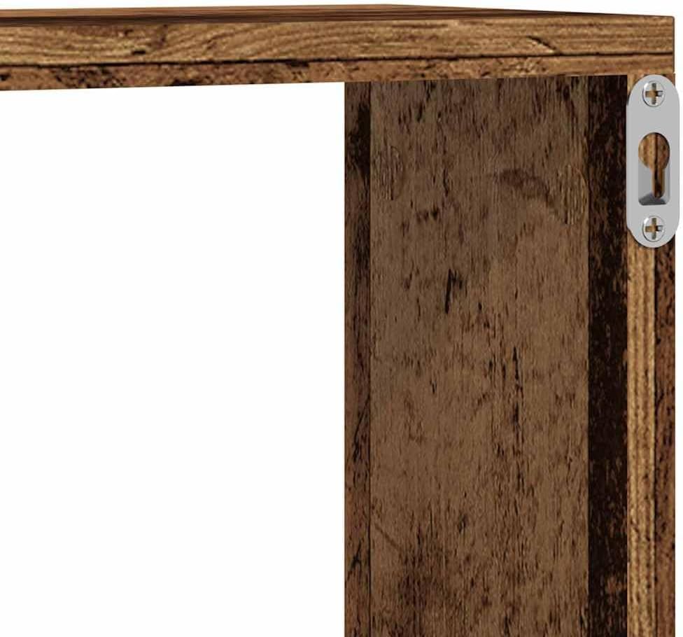 vidaXL Wandregal mit Regal 2 pcs Altholz 80 x 15 x 26 cm Holzwerkstoff, Moderne rechteckige Wandrega