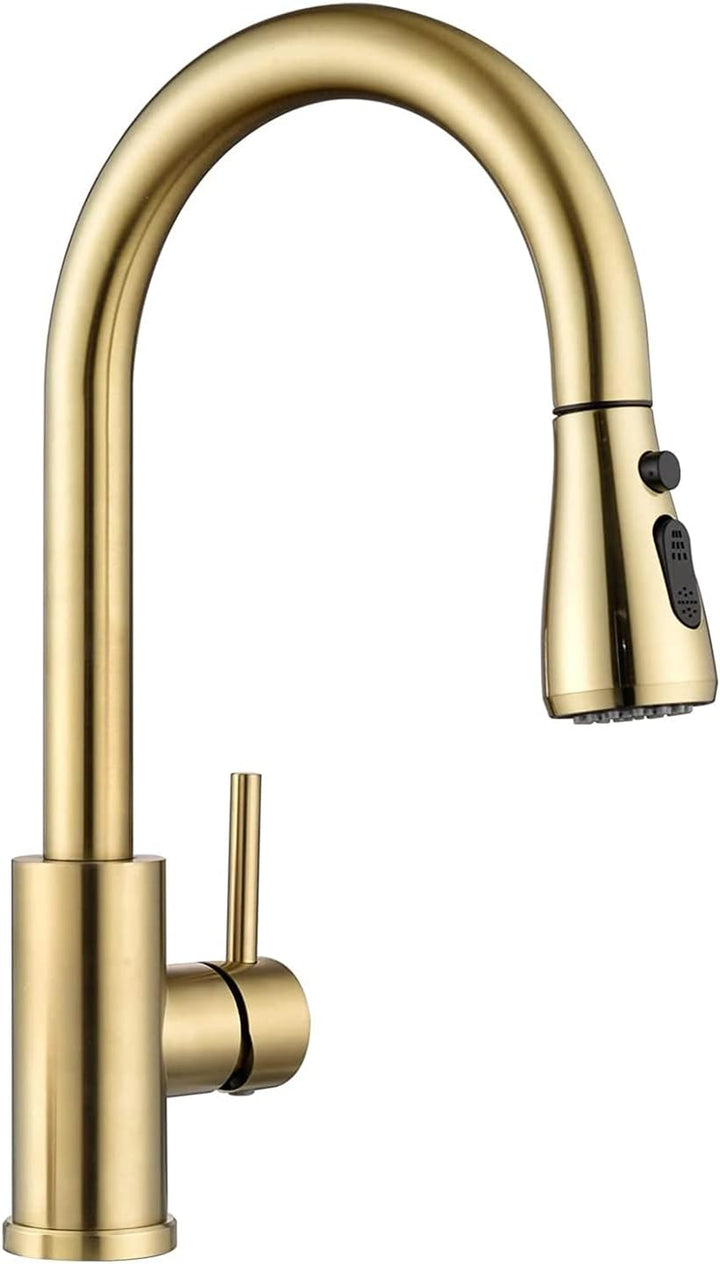 APPASO Wasserhahn Küche, Hochdruck Küchenarmatur mit Brause Ausziehbar, 360° Schwenkbar Edelstahl Sp