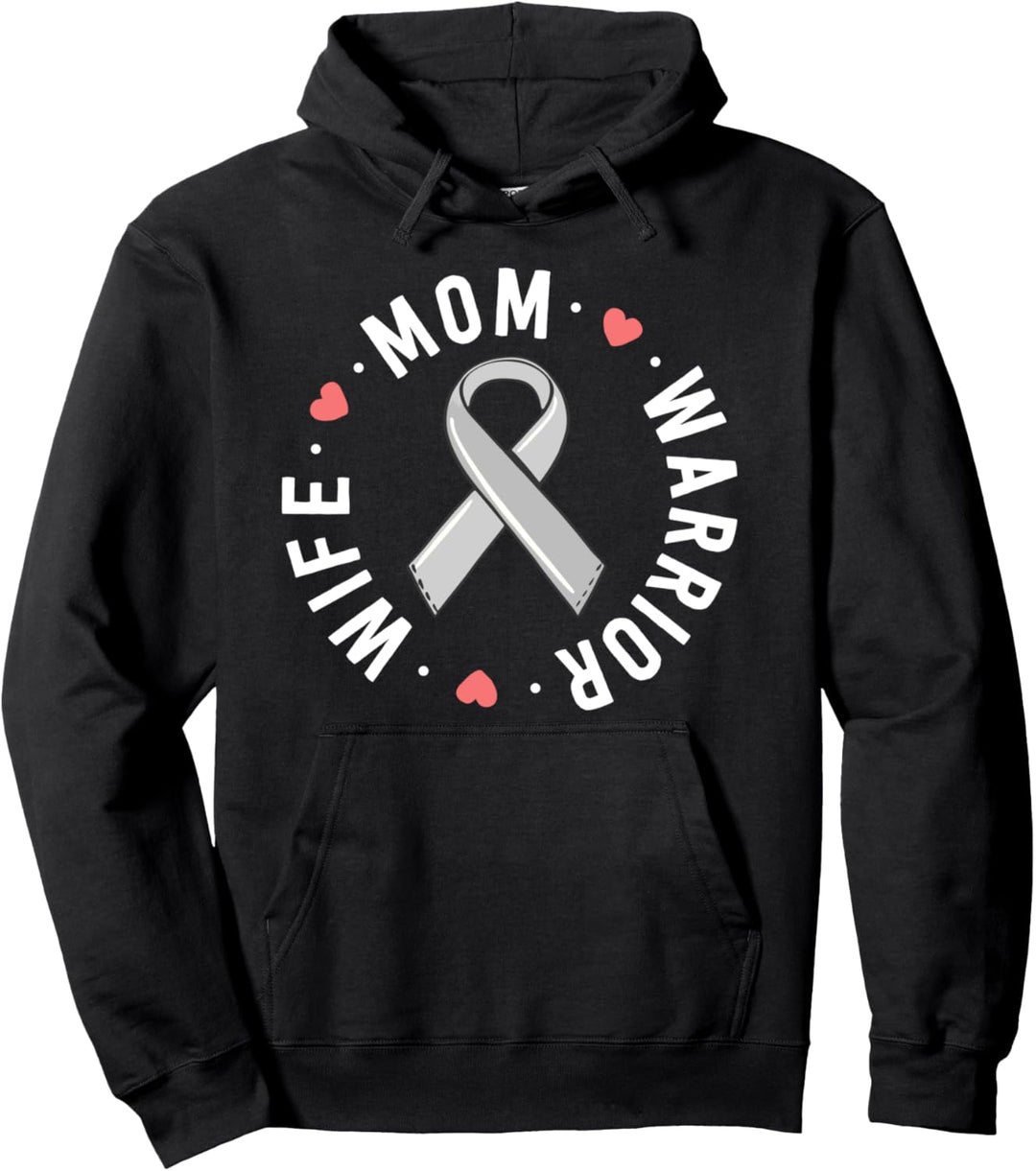 Brain Cancer Awareness Shirts For Women Wife Mom Warrior Pullover Hoodie