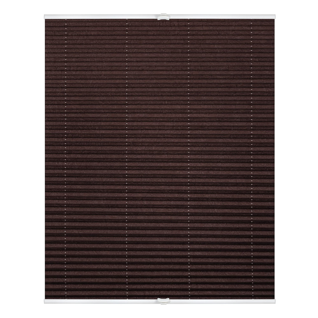 Wohn-Guide PKV.120.130.24 Plissee Klemmfix, ohne Bohren, verspannt - Braun 120 cm x 130 cm (B x L) 1