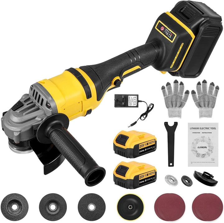 Akku Winkelschleifer 125mm, 1500W Winkelschleifer Akku mit Bürstenloser Motor, 4 Drehzahlstufen, 300