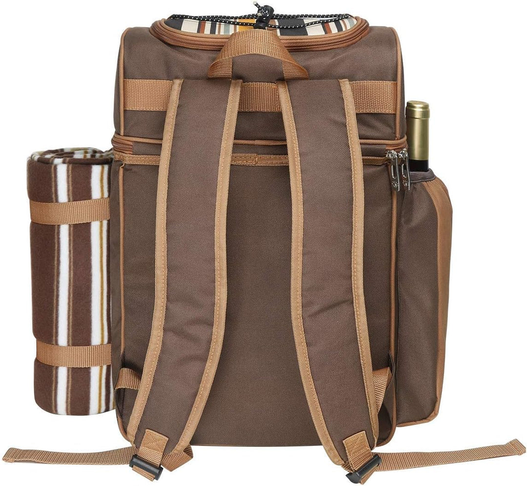 Hap Tim Picknick-Rucksack-Kühler für 2 Personen mit isolierter auslaufsicherer Kühltasche, Weinhalte