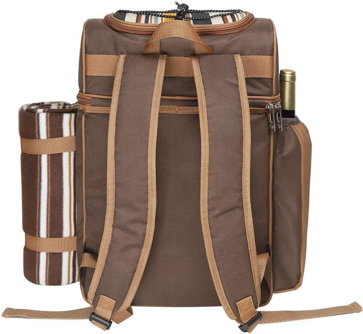 Hap Tim Picknick-Rucksack-Kühler für 2 Personen mit isolierter auslaufsicherer Kühltasche, Weinhalte