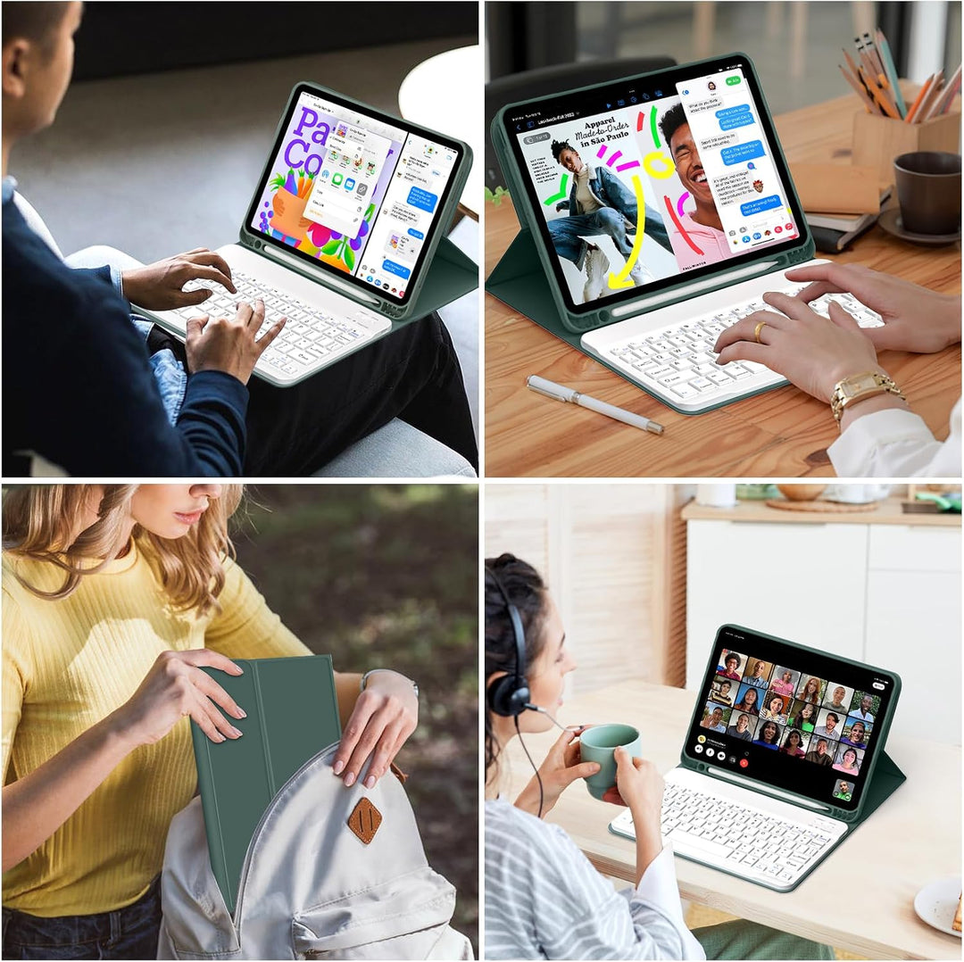 JKSML Tastatur Hülle für iPad 10 Generation 10,9 Zoll 2022, iPad 10. Gen Tastatur Hülle mit Pencil H