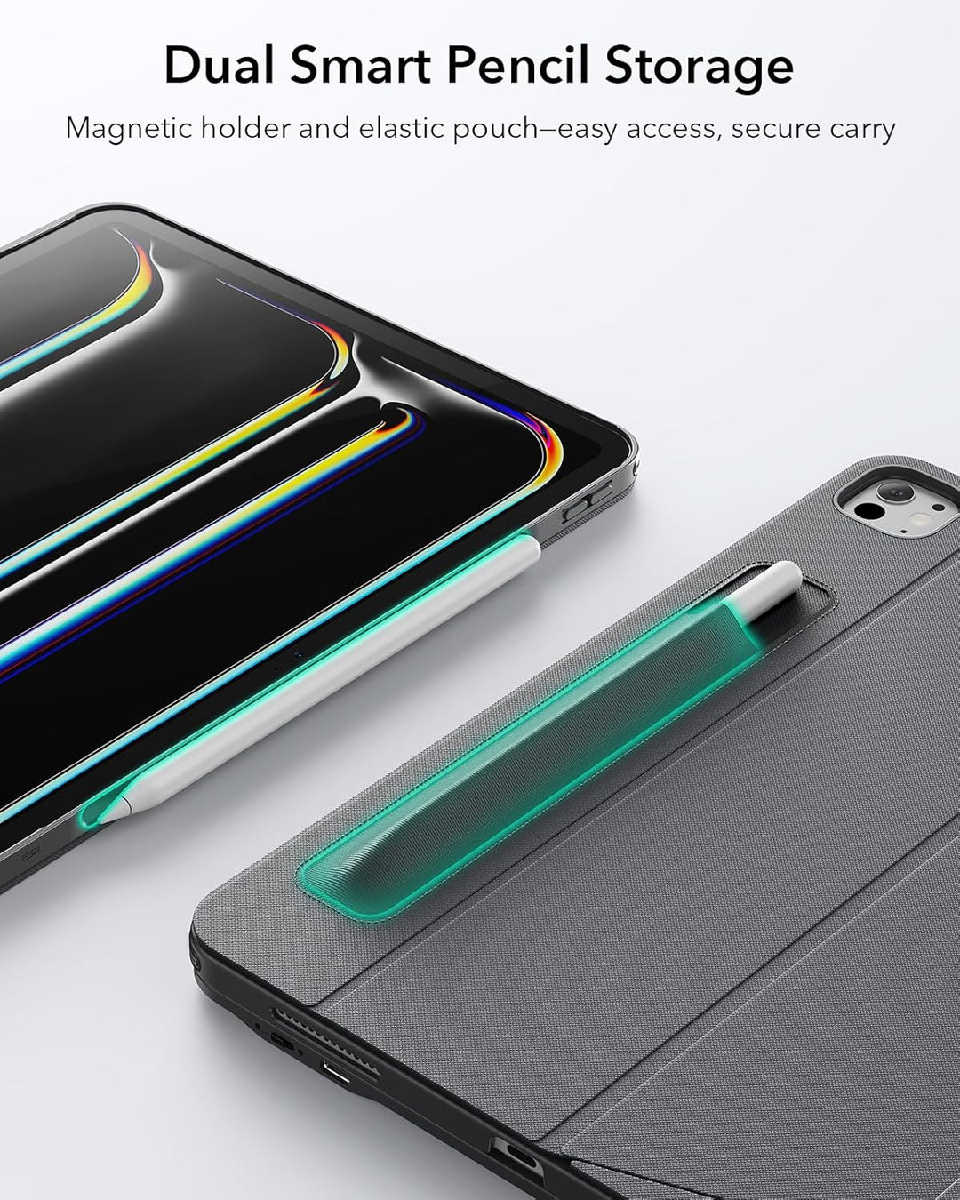 ESR Hülle mit Tastatur für iPad Pro 11" (M5/M4) 2025/2024 – Magnetisch abnehmbare Tastatur, Hoch- un