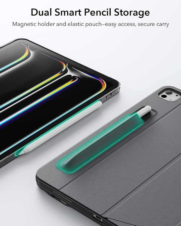 ESR Hülle mit Tastatur für iPad Pro 11" (M5/M4) 2025/2024 – Magnetisch abnehmbare Tastatur, Hoch- un