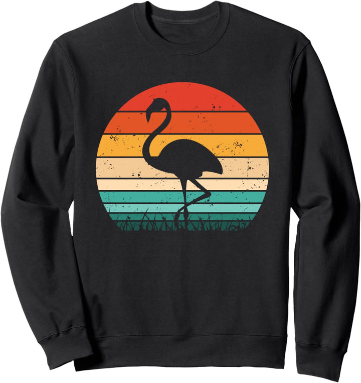 Vintage Retro Flamingo Distressed Flamingo Sillouhuette Sweatshirt