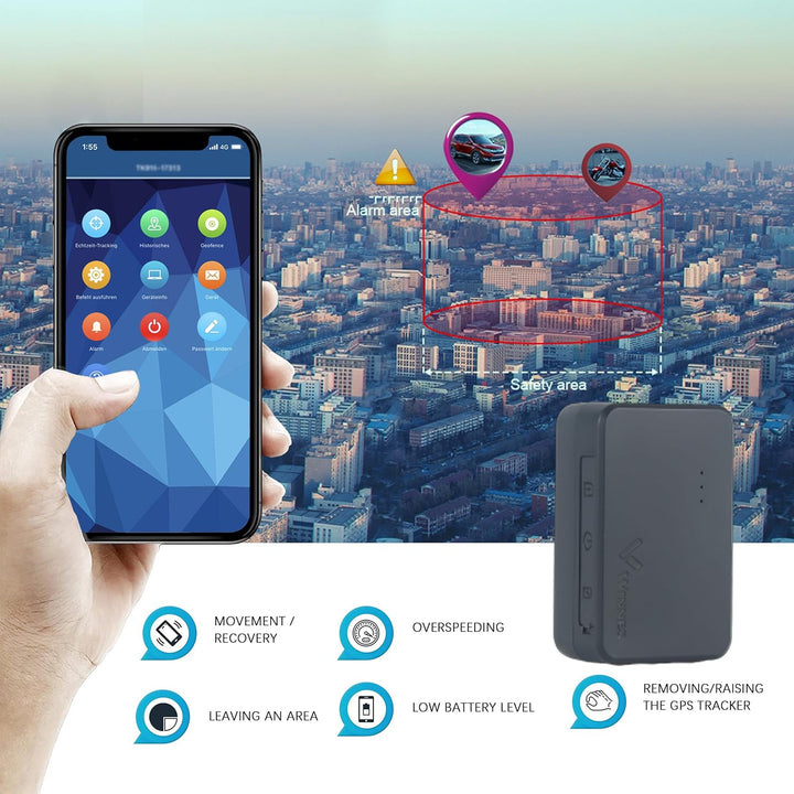 Winnes 4G Mini GPS Tracker für Auto,Echtzeitortung, bis zu 60 Tage Akkulaufzeit mit Global Magnetic