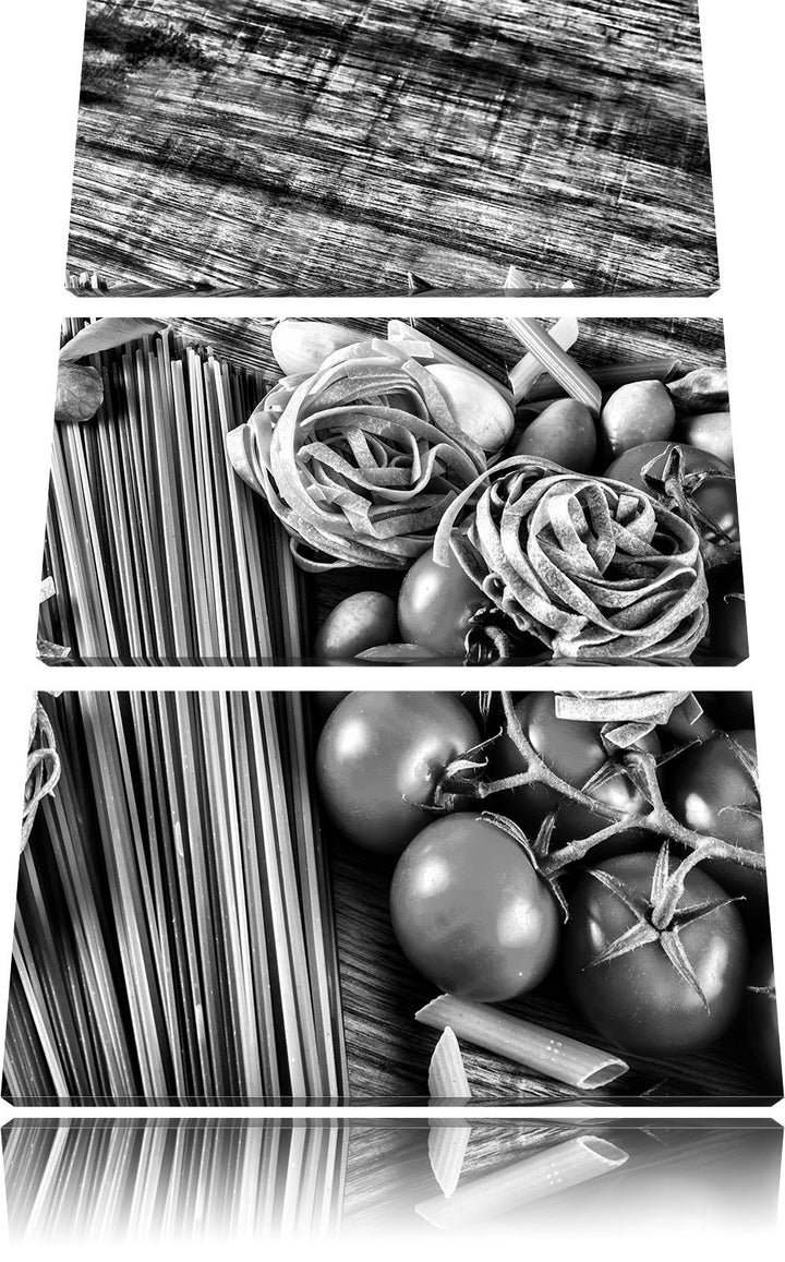Pixxprint Pasta Italia Gewürzen als Leinwandbild/Grösse: 3 Teilig (120x80 cm) cm/Wandbild/Kunstdruck