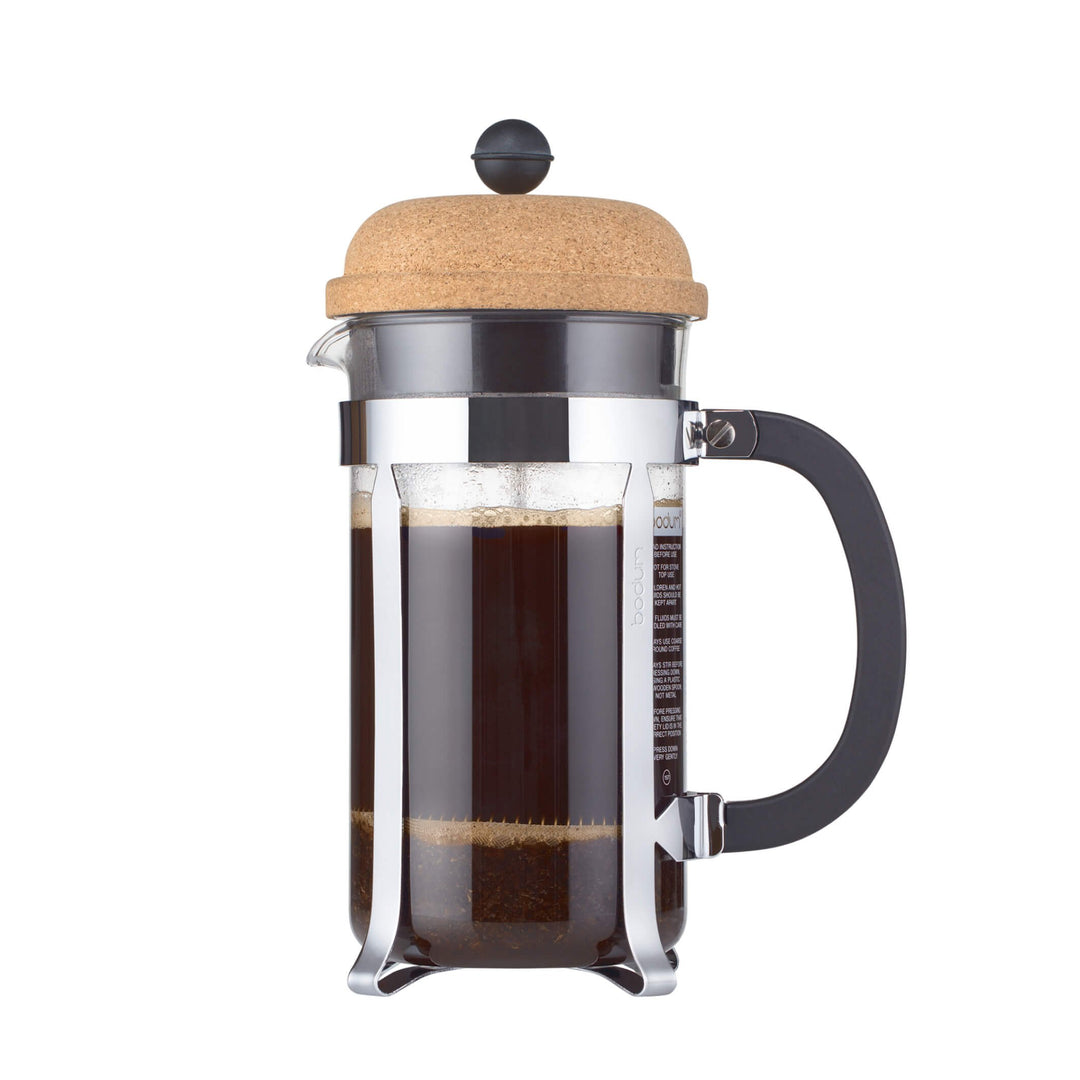 Bodum Chambord Kaffeebereiter 8 Tassen, Glas, Transparent/kork, 10.6 cm Transparent/Kork 1.0 l, Tran