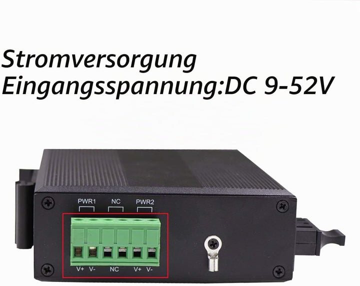 Harter 5-Port Gigabit Ethernet Glasfaserkonverter für den Aussenbereich Industrieller DIN-Rail Netzw