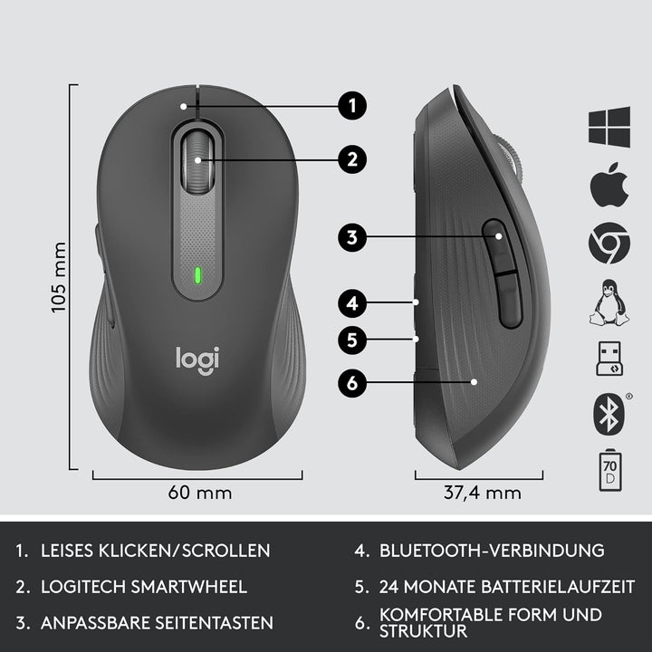 Logitech Signature MK650 Combo for Business Tastatur Maus enthalten RF Wireless + Bluetooth QWERTY U