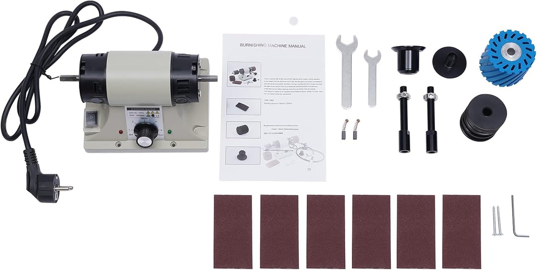 Lederpoliermaschine, Kantenschleifmaschine,350W elektrische Lederbornismaschine mit Holz Brennrad, 0