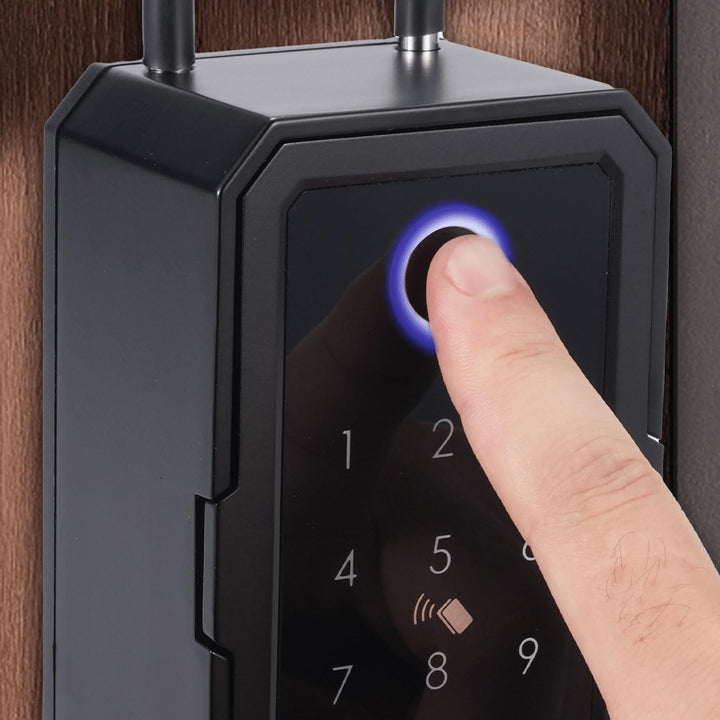 ideoon Smarter Schlüssel-Safe mit Fingerabdruck, PIN, Transponder-Karte, Bluetooth – Eine sichere Ke