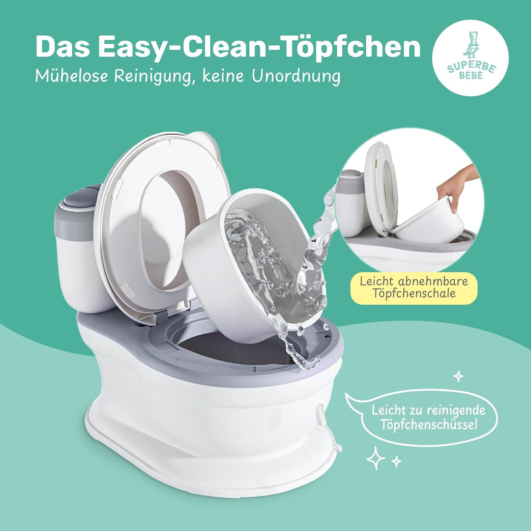 Baby Töpfchen - Toilettensitz Kinder - Kinder Töpfchen Mit Musik & Spülgeräusch Für Töpfchentraining