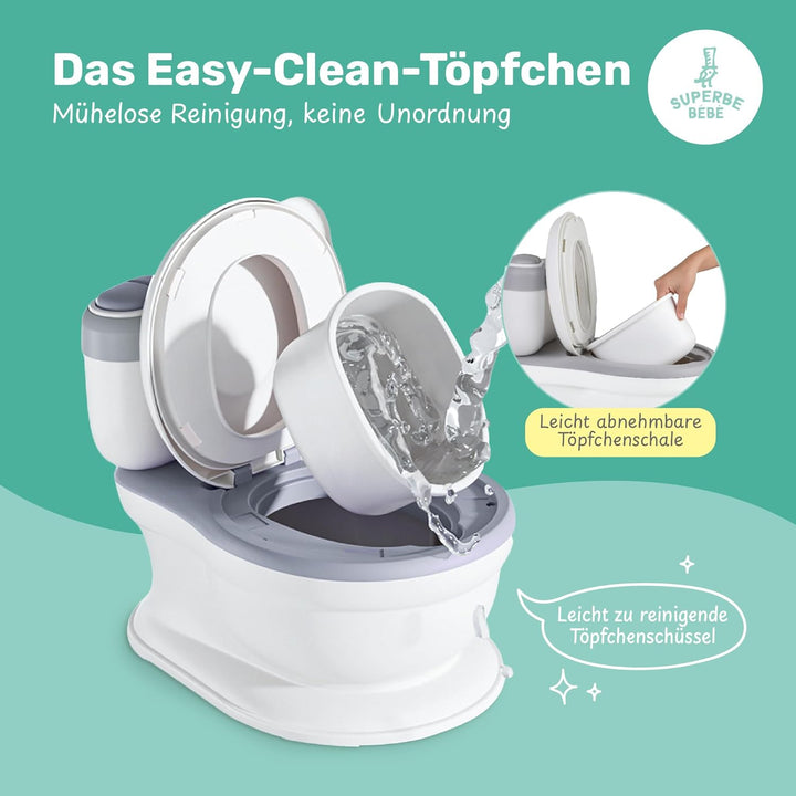 Baby Töpfchen - Toilettensitz Kinder - Kinder Töpfchen Mit Musik & Spülgeräusch Für Töpfchentraining
