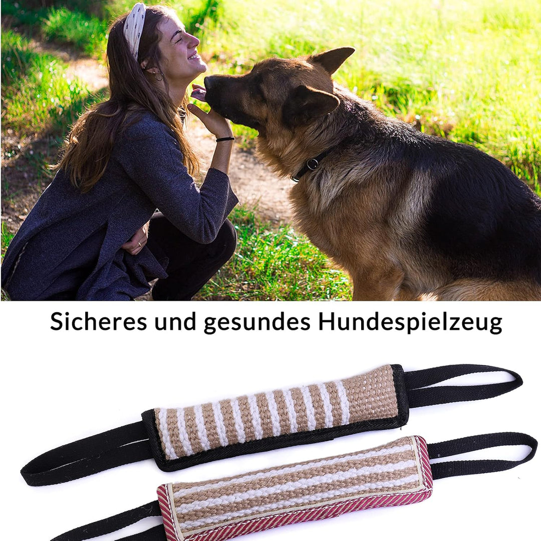2 Stück Beisswurst für Hunde, Jute Beisswurst Training mit 2 Griff, Tauziehen und Zerrspiele mit Hun