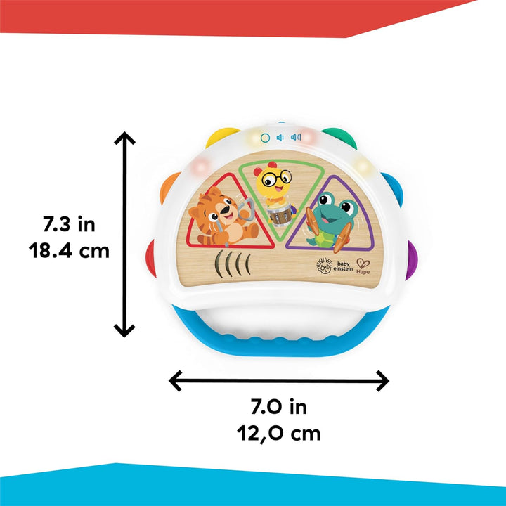 Baby Einstein, Hape Tap & Shake Magic Touch Tamburin – Musikalisches Babyspielzeug, Fördert Feinmoto