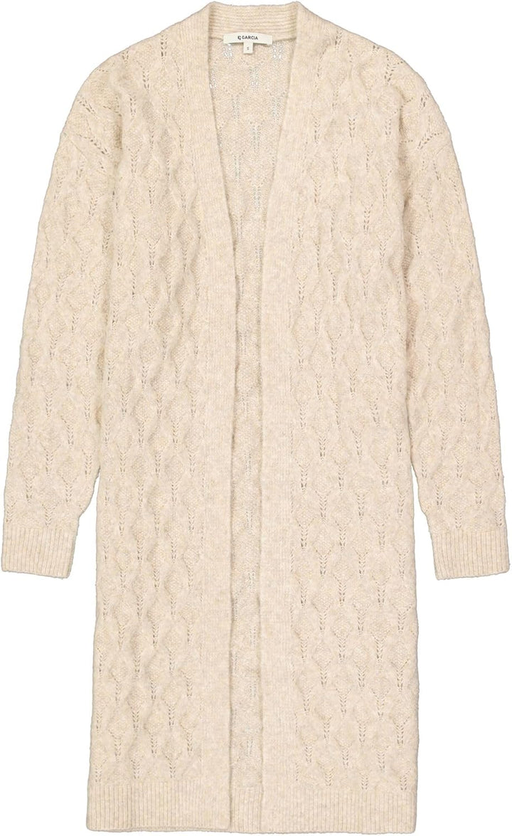 GARCIA Damen StrickjackeI30052-2542-XS M Sand Melee, M Sand Melee