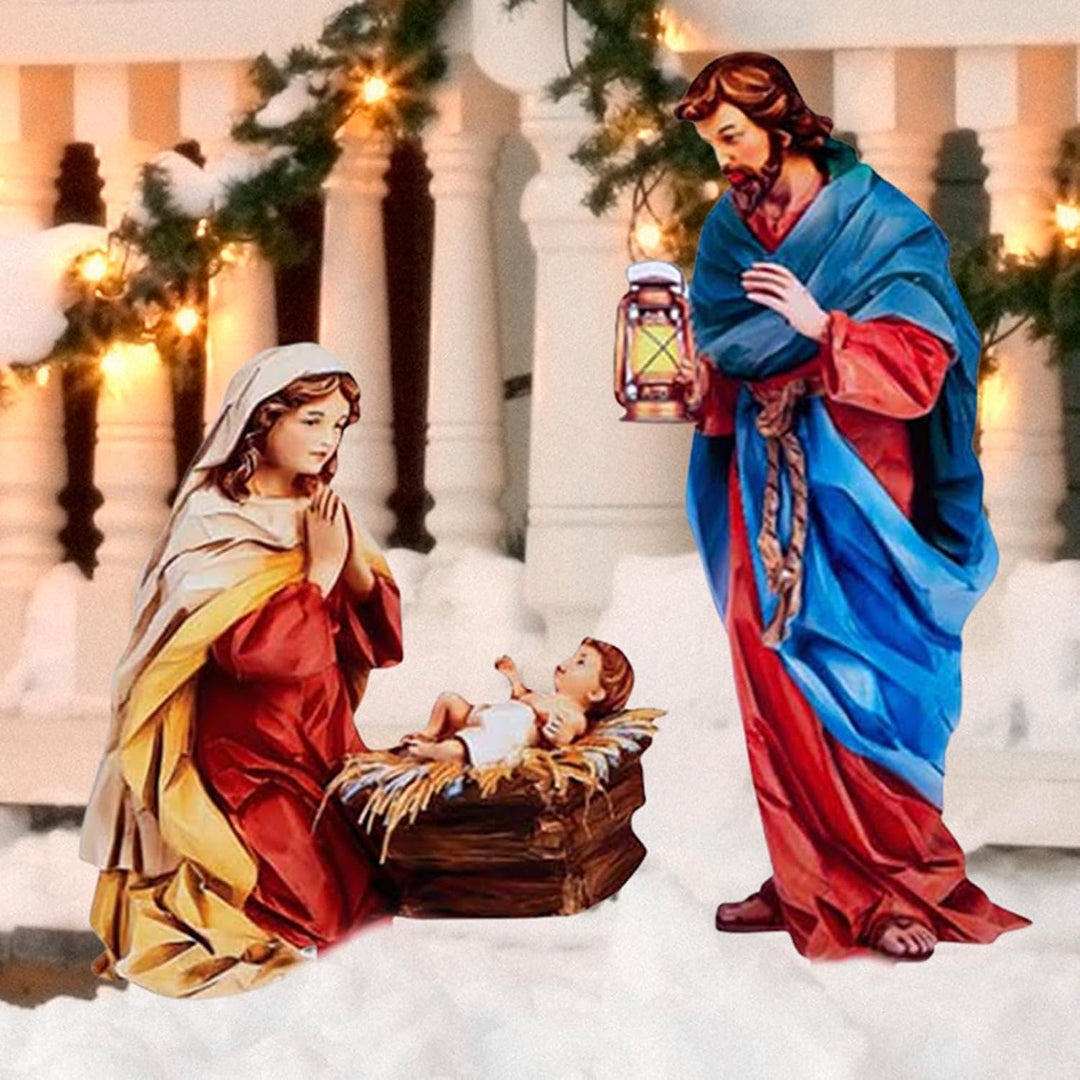 Weihnachtsdekorationen Outdoor Krippe Outdoor Dekoration Acryl Jesus Krippe Weihnachten Hof Display