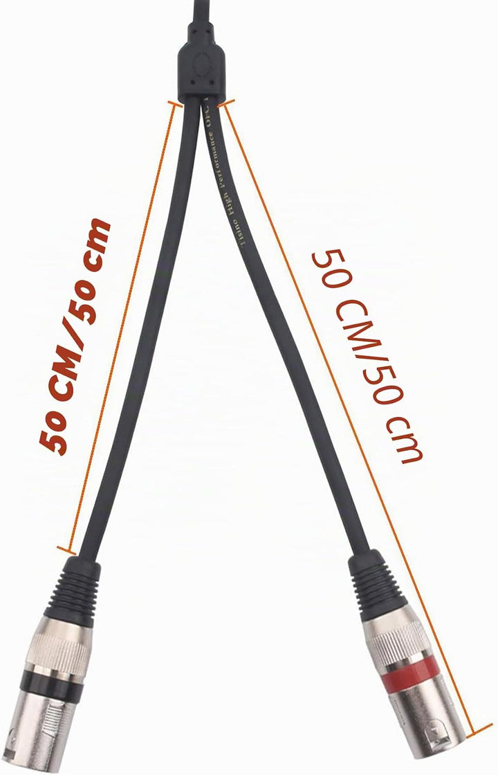 Tisino 3,5 mm auf XLR-Kabel, 3,5 mm auf Stereo-Breakout-Kabel mit zwei XLR-Steckern - 3m, 3M