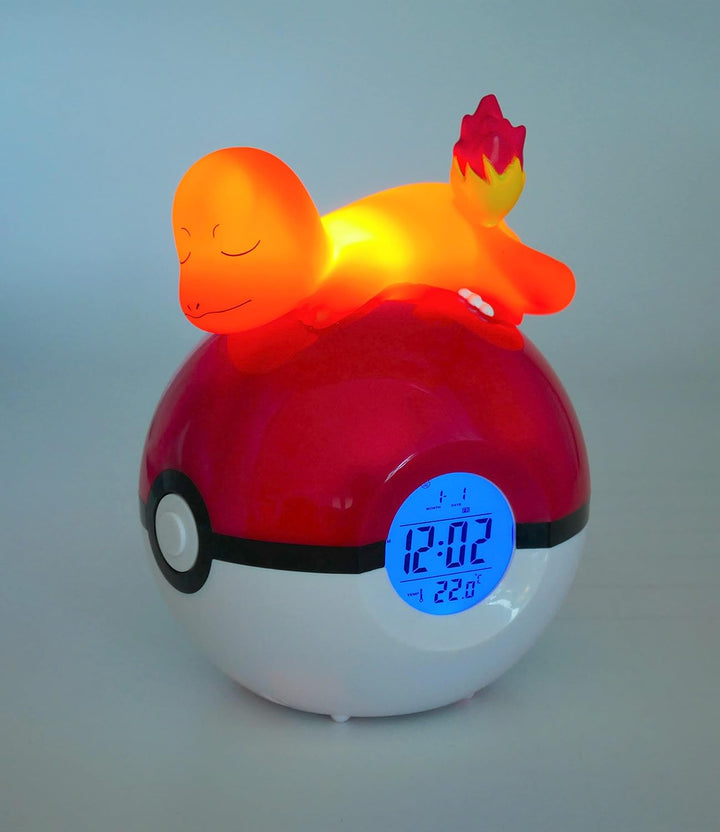 Teknofun - Leuchtender Wecker Pokémon - Salamèche Schläft Auf Einem Pokéball - Multifunktions - Gibt