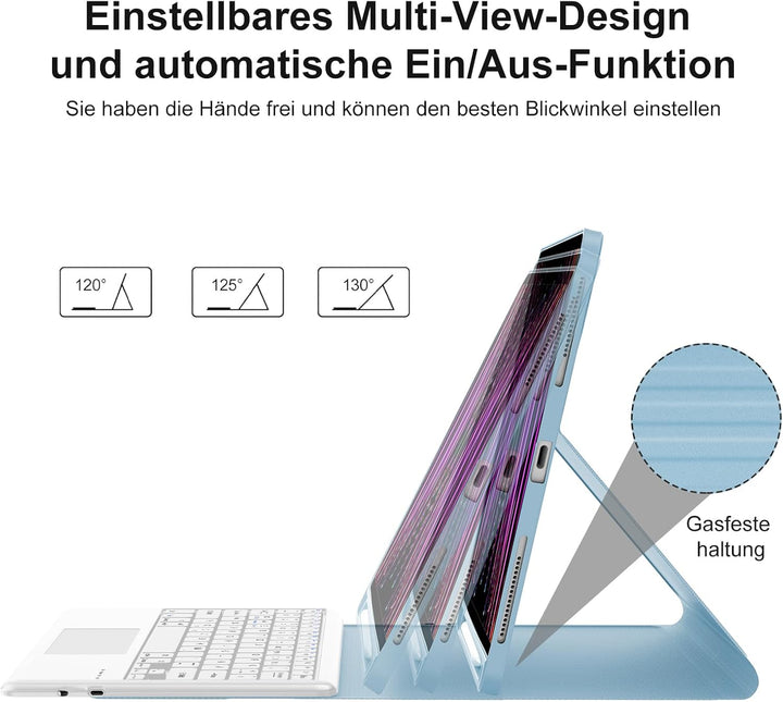IVEOPPE Tastatur für iPad Pro 12,9, Hülle mit Tastatur für iPad Pro 6. Generation, Bluetooth QWERTZ