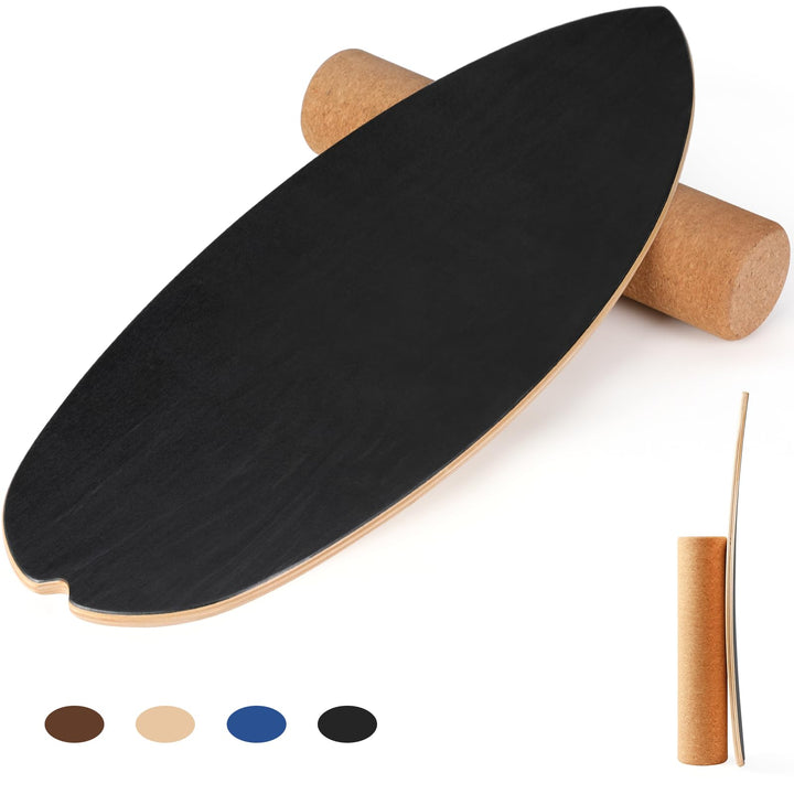 Cowiewie Balance Board, 15mm Dickes BalanceBoard + 10mm Korkrolle, Balance-Board Maximale Belastung