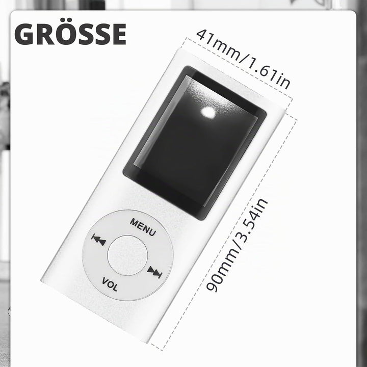 MP3-Player/MP4-Player Bluetooth 5.0, 1.8" Tragbarer HiFi-Musikplayer mit Verlustfreiem Sound und Lau