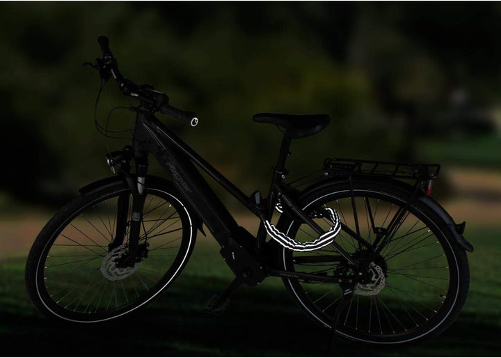 FISCHER Fahrradschloss mit Reflexstreifen, Kettenschloss, 80 cm, Zahlenschloss mit 5-fach Zahlen-Wal