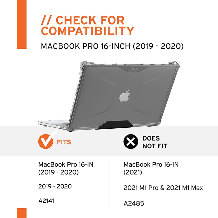 Urban Armor Gear Plyo Hülle für das Apple MacBook Pro 16" - transparent [Sturzfest, Lüftungsschlitza