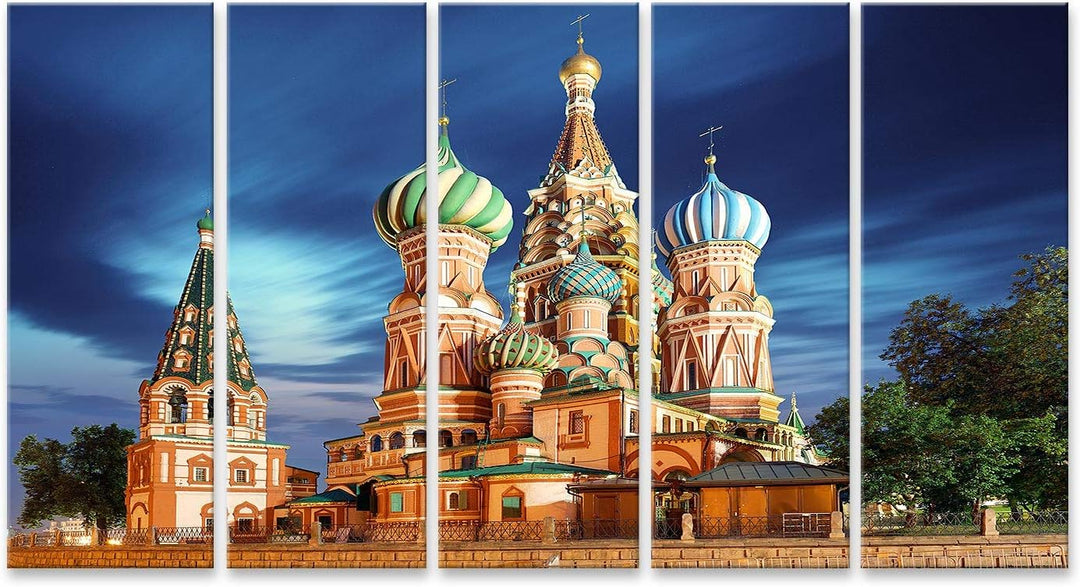islandburner Bild auf Leinwand Moskau Russland Roter Platz Blick Basilius Kathedrale Bilder Wandbild