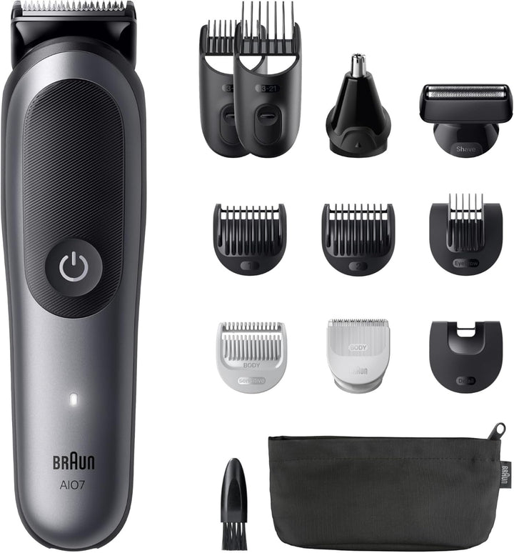 Braun Bundle mit All-in-One Series 7, 12-in-1 Multigroom Kopf und Körper, 120 Min Akku, 14 Längen (3