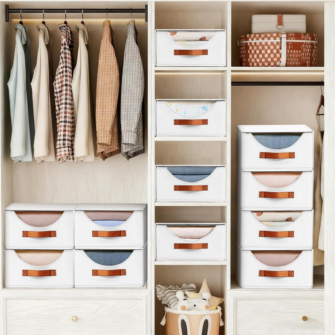DIMJ Schubladen Ordnungssystem Schubladenboxen - 4 Stück Aufbewahrungsbox Faltboxen Organizer Schubl